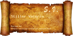 Stiller Valéria névjegykártya
